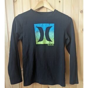 Hurley boys black waffle long sleeve t-shirt 14/16